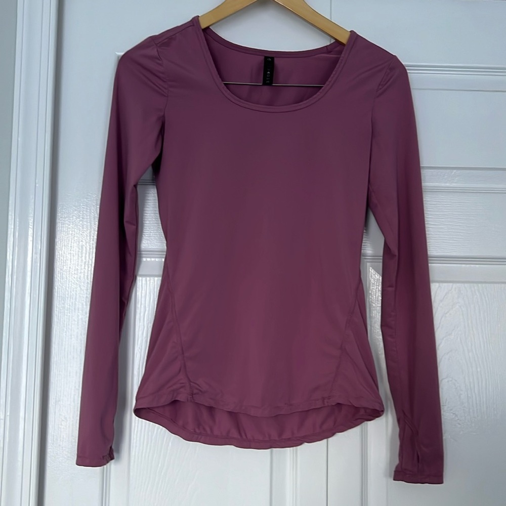 90 Degree by Reflex Mauve Long Sleeve Activewear Top XS Thumb Holes